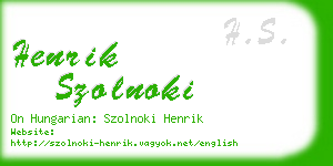 henrik szolnoki business card